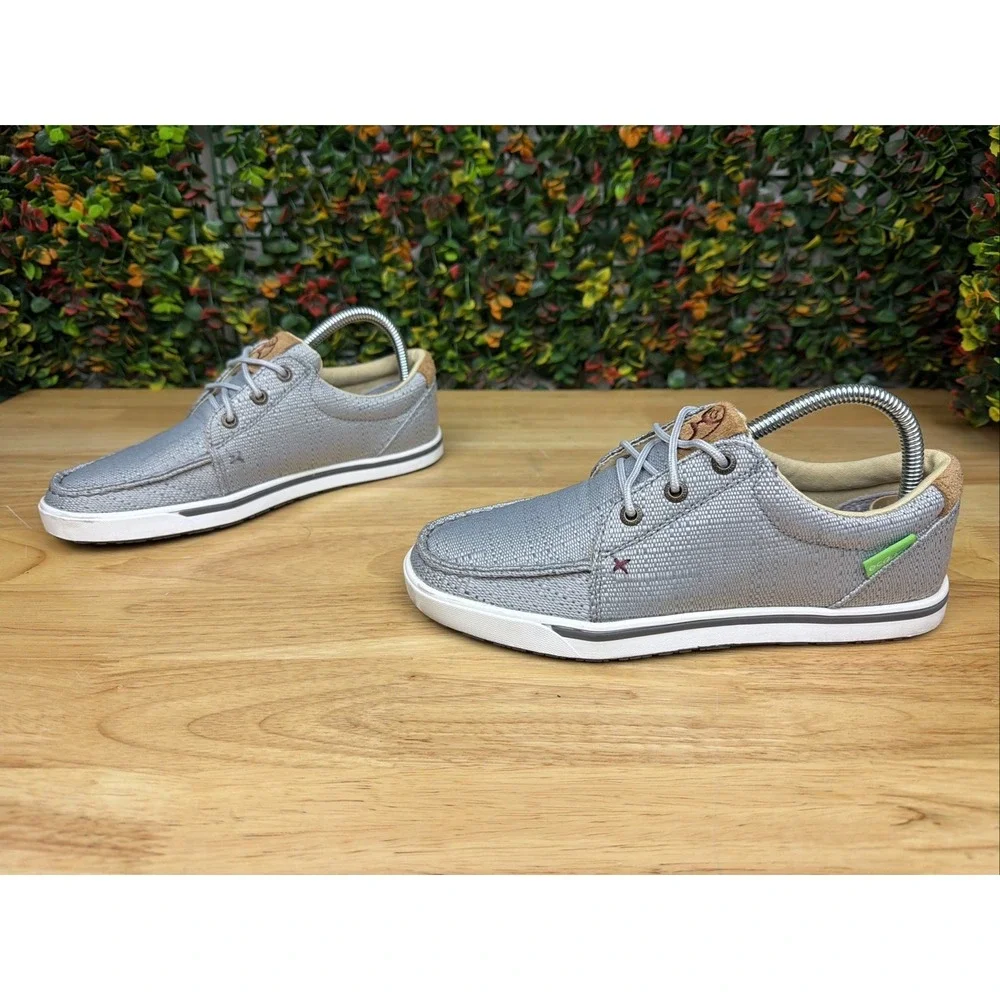 Twisted X Hooey‎ Shoes Loper Casual Boat Sneakers WHYC009 Gray Silver Women's 7